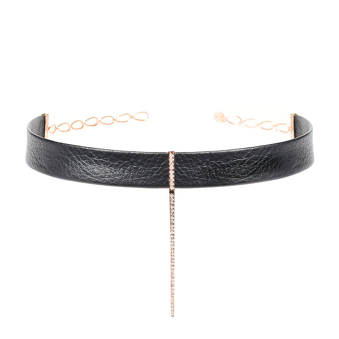 diane kordas Leather Bar Choker