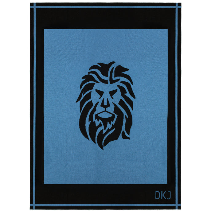 diane kordas Lion Blanket in Denim