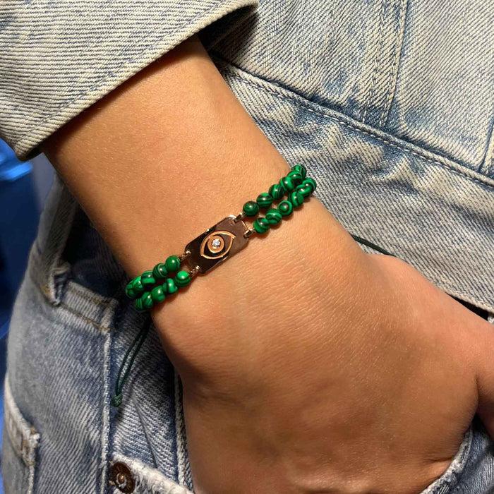 Diane Kordas Malachite Double Strand Bracelet