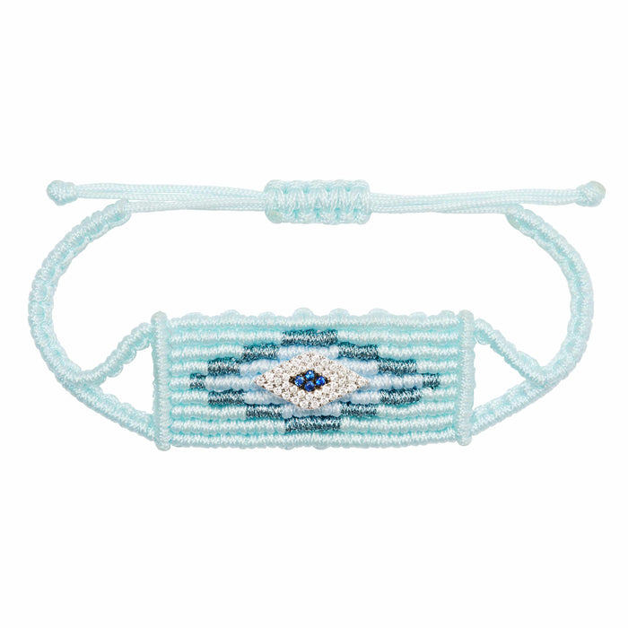 diane kordas Mint Evil Eye Woven Bracelet