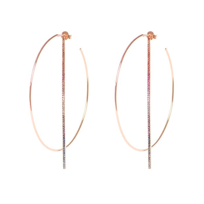 diane kordas Rainbow Bar and Hoop Earrings