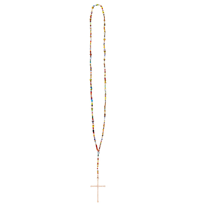 Diane Kordas Rainbow Cross Rosary Necklace