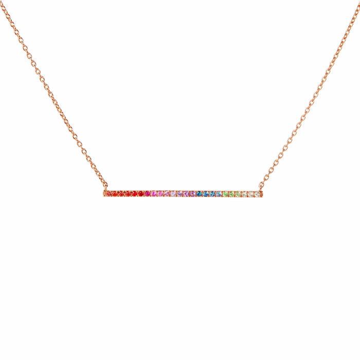 diane kordas Rainbow Sapphire Bar Necklace