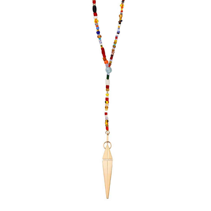 diane kordas Rainbow Spear Rosary Necklace