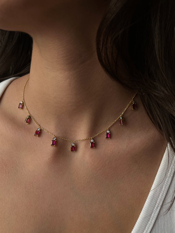 Diane Kordas Rhodolite Charm Necklace
