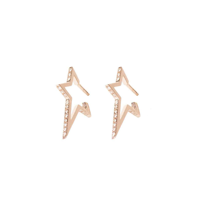 diane kordas Small Rose Star Hoop Earrings