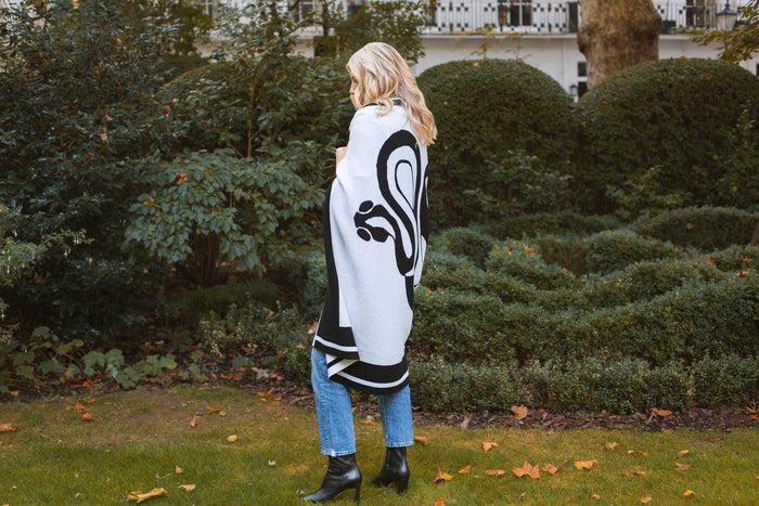 Diane Kordas Snake Blanket In Ivory