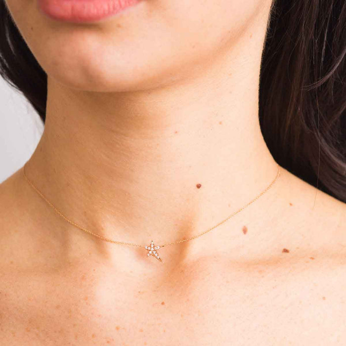 Diane Kordas Star Charm White Diamond Necklace