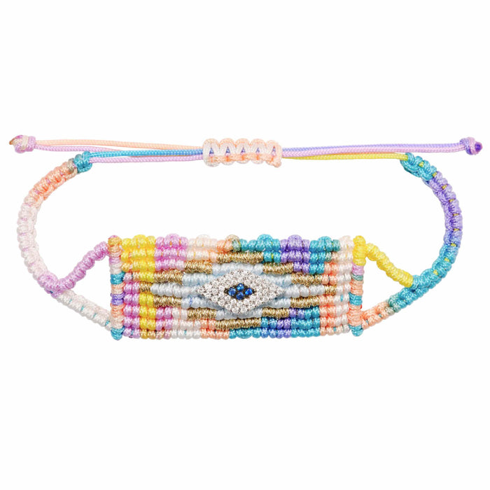 diane kordas Tie Dye Evil Eye Woven Bracelet