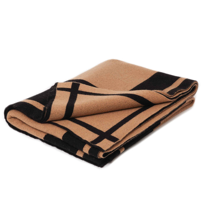 Diane Kordas Tiger Blanket In Camel