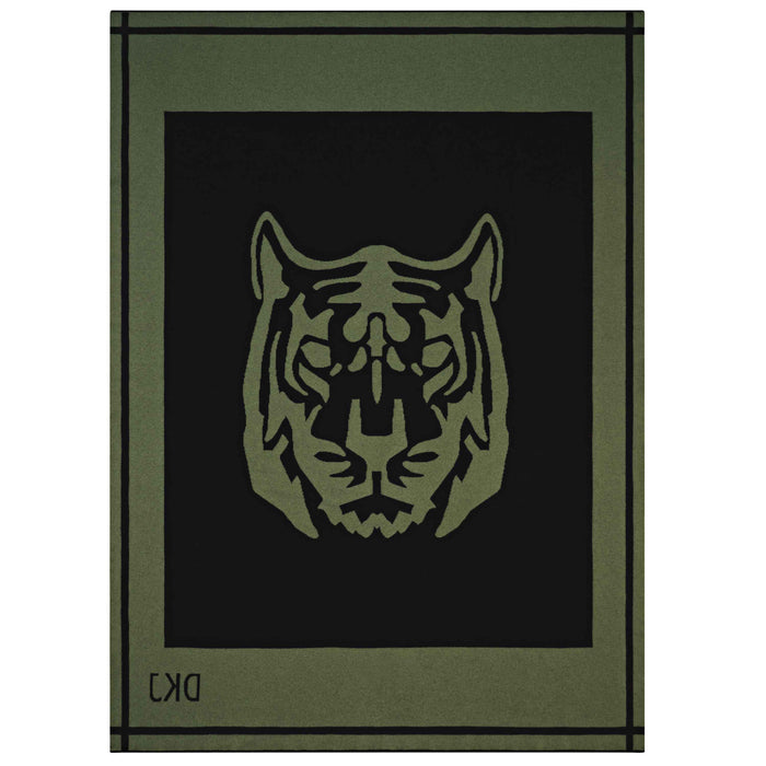 Diane Kordas Tiger Blanket In Moss