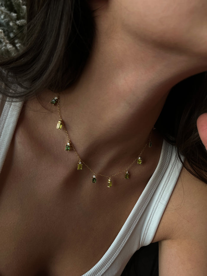 Diane Kordas Tourmaline And Peridot Charm Necklace