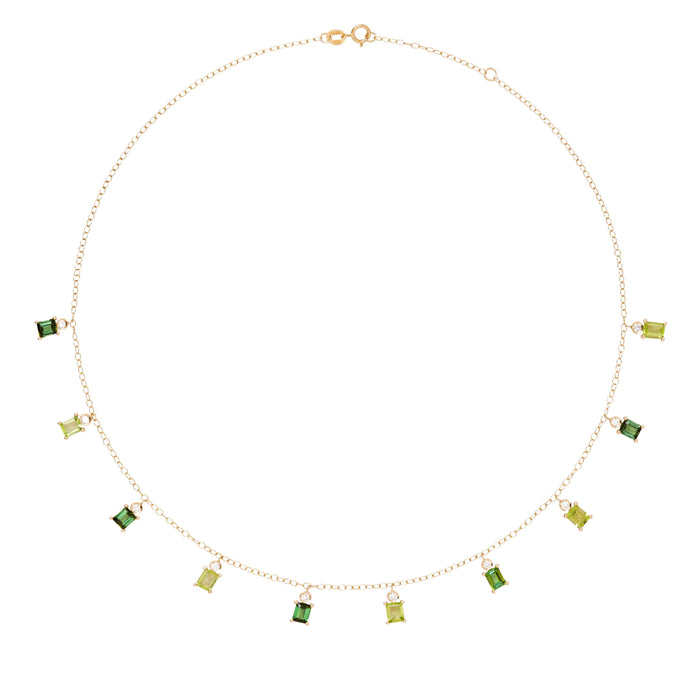 diane kordas Tourmaline And Peridot Charm Necklace