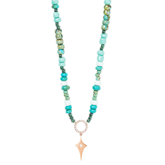 diane kordas Turquoise Beaded Necklace