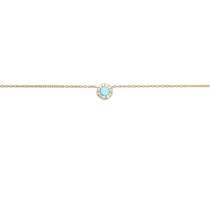 diane kordas Turquoise Round Evil Eye Necklace