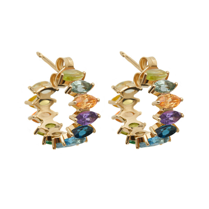 diane kordas Vibrant Mosaic Mini Hoop Earrings
