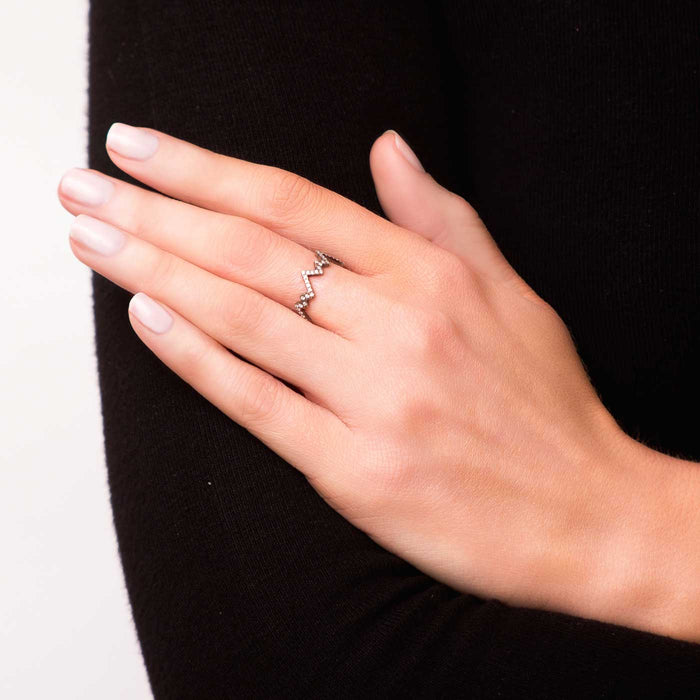 Diane Kordas White Diamond Pop Art Band Ring