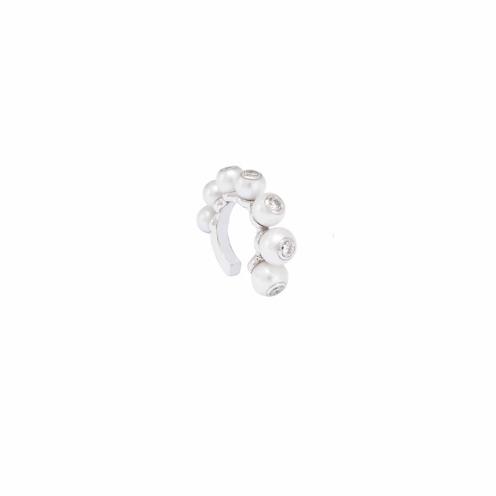 Diane Kordas White Pearl And Diamond Ear Cuff