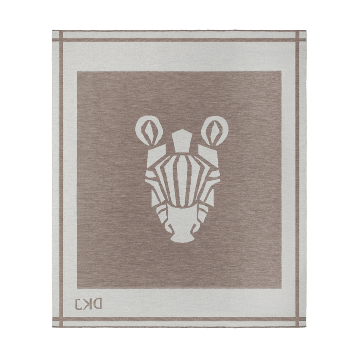 Diane Kordas Zebra Baby Blanket In Soft Beige