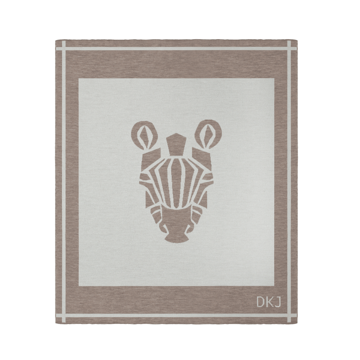 diane kordas Zebra Baby Blanket in Soft Beige