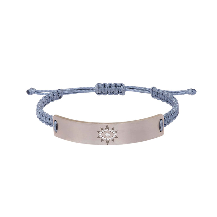 diane kordas Evil Eye Titanium Bracelet With Denim Cord