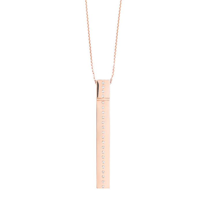 diane kordas Rose Gold Square Diamond Line Amulette
