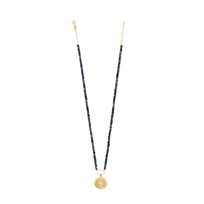 Diane Kordas Sapphire Beaded Necklace With Multistar Pendant