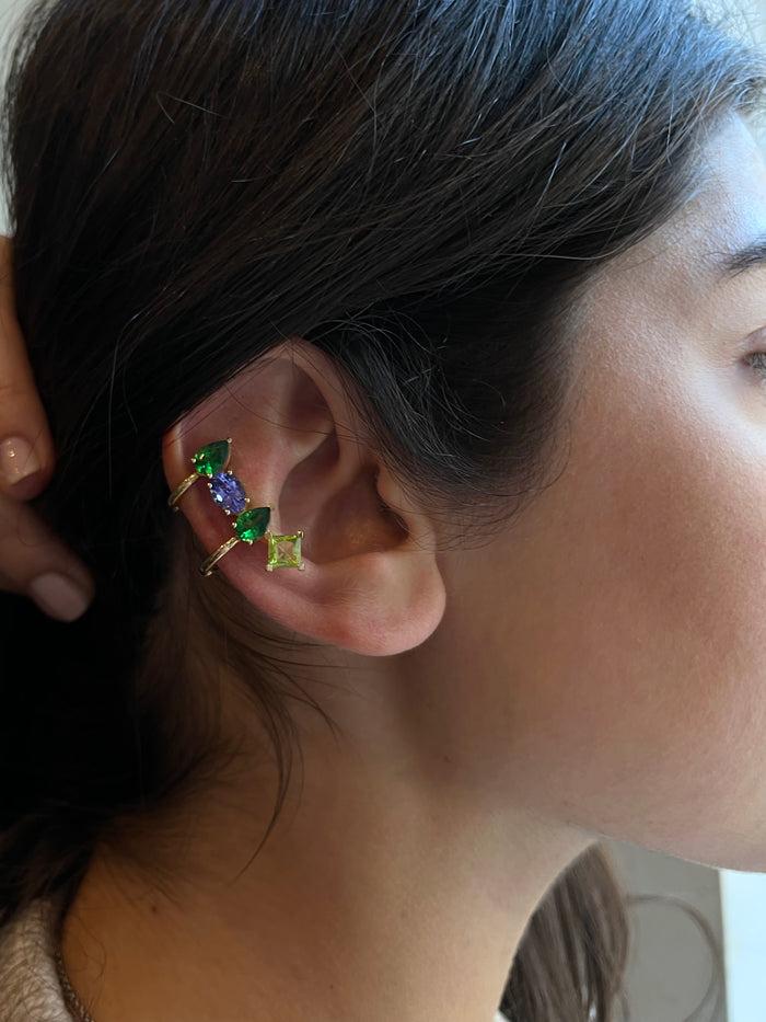 Diane Kordas Tanzanite Tsavorite And Peridot Ear Cuff