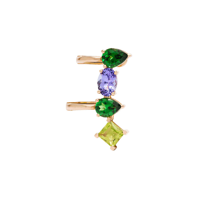 diane kordas Tanzanite Tsavorite And Peridot Ear Cuff
