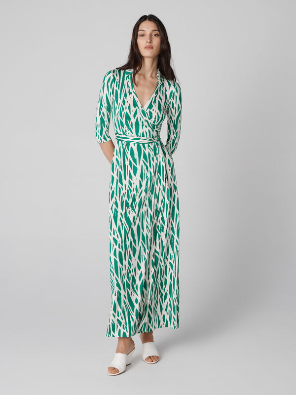 diane von furstenberg Abigail Silk Jersey Maxi Wrap Dress D999ATWGRNSLJY
