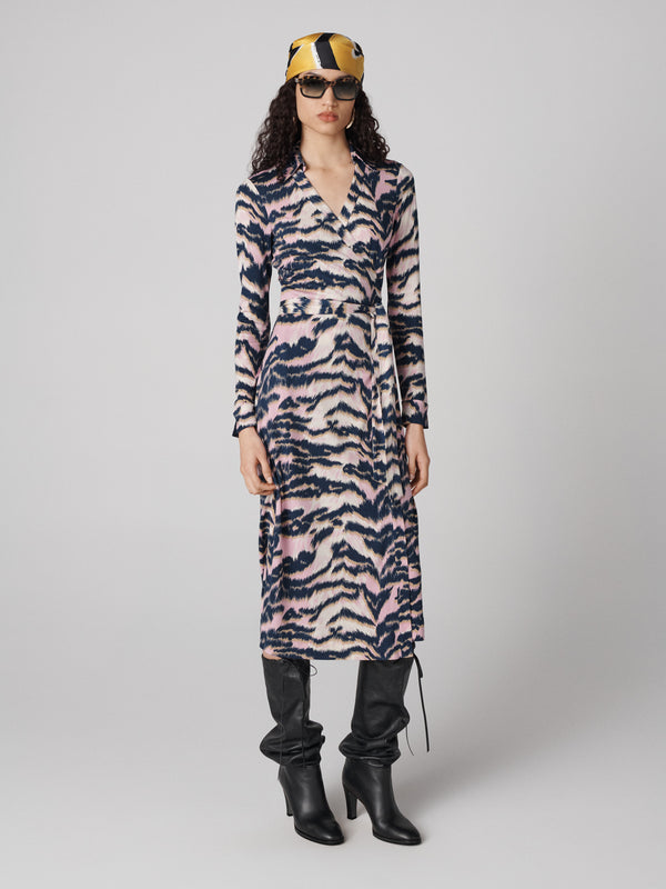 Diane Von Furstenberg Abigail Silk Jersey Midi Wrap Dress D999BPLTMPSLJY