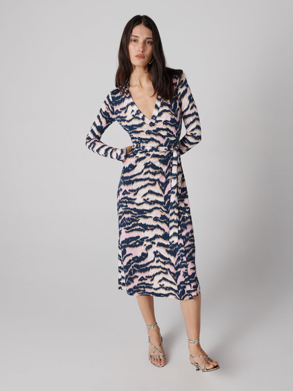 diane von furstenberg Abigail Silk Jersey Midi Wrap Dress D999BPLTMPSLJY