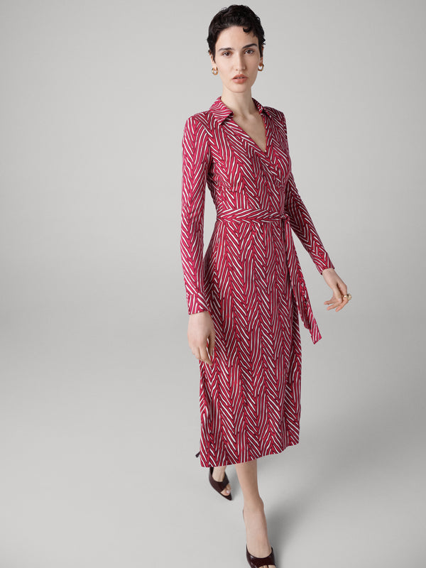 Diane Von Furstenberg Abigail Silk Jersey Midi Wrap Dress D999BPTMBPSIJY