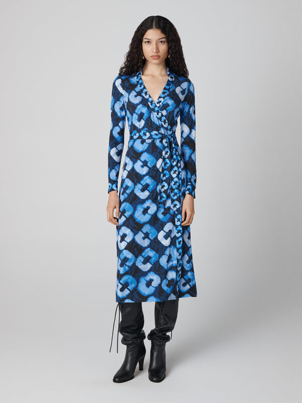 diane von furstenberg Abigail Silk Jersey Midi Wrap Dress D999BSLMSSSLJY