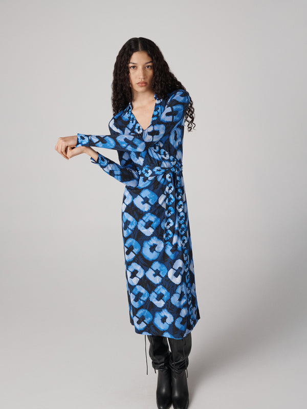 Diane Von Furstenberg Abigail Silk Jersey Midi Wrap Dress D999BSLMSSSLJY