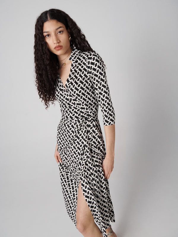 Diane Von Furstenberg Abigail Silk Jersey Midi Wrap Dress DVFMR40E00