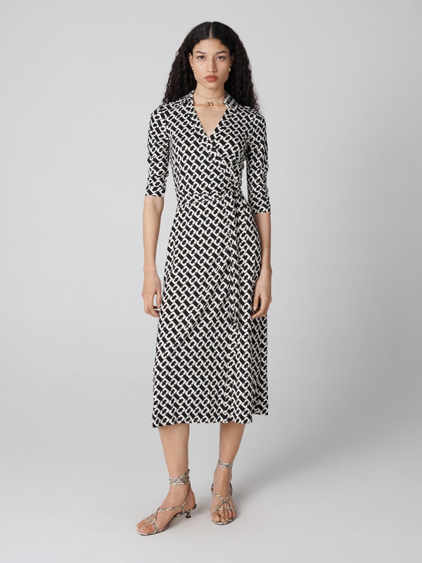 diane von furstenberg Abigail Silk Jersey Midi Wrap Dress DVFMR40E00
