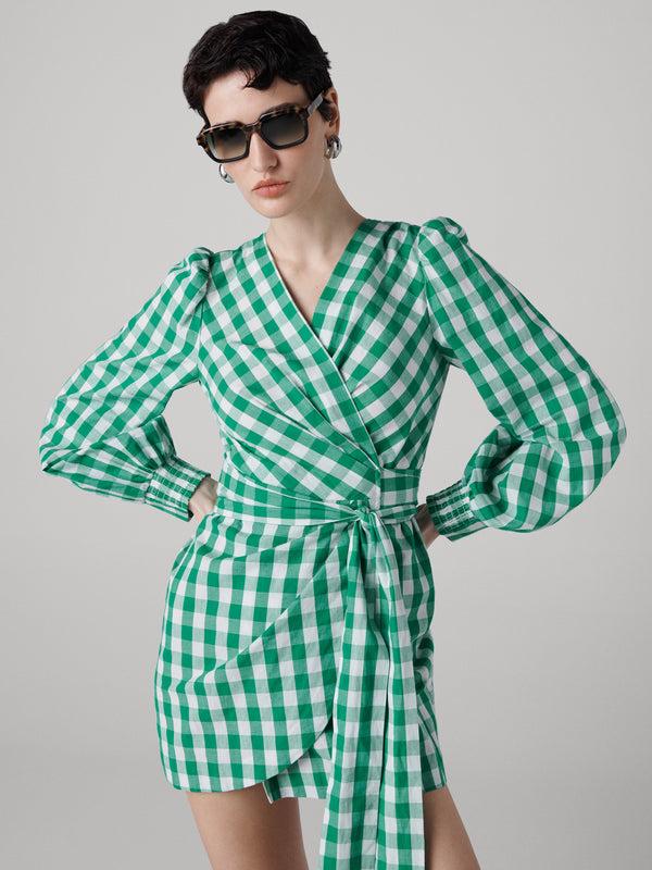 Diane Von Furstenberg Amira Cotton Wrap Dress D168AIGWHTGING