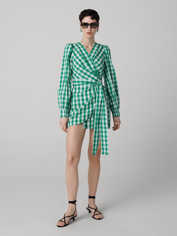 diane von furstenberg Amira Cotton Wrap Dress D168AIGWHTGING