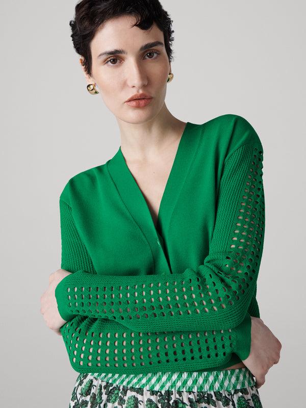 Diane Von Furstenberg Ashley Cardigan K006AINGRNVIPL