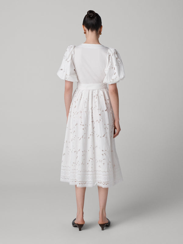 Diane Von Furstenberg Delilah Eyelet Cotton Wrap Dress D123AWHITECNEL