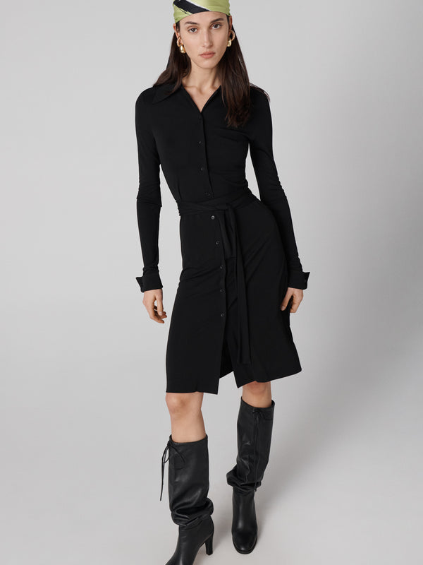 Diane Von Furstenberg Diane Shirt Dress D043BBLACKMTJY