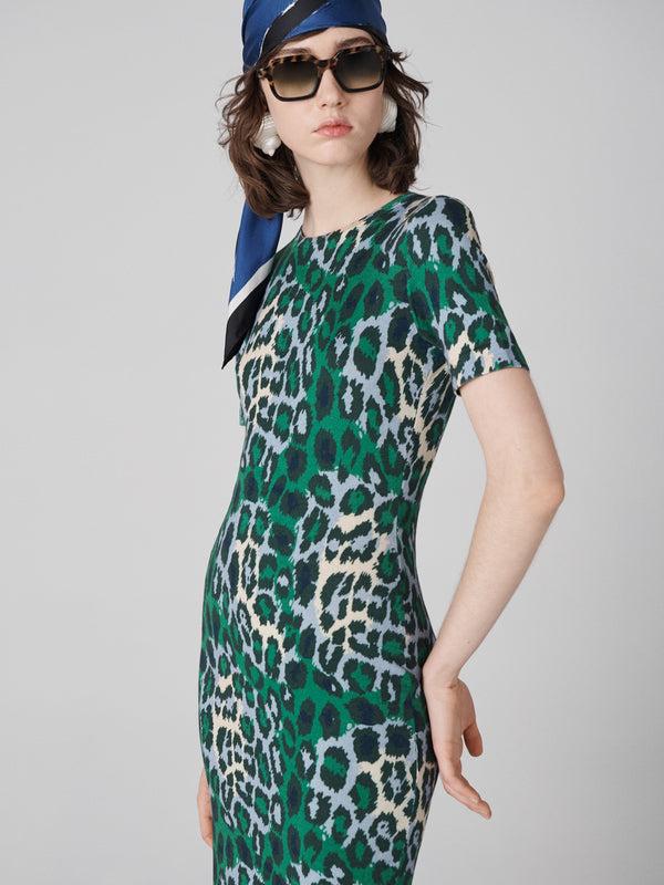 Diane Von Furstenberg Florence Knit Short Sleeve Dress D887AJCPNTJCCS