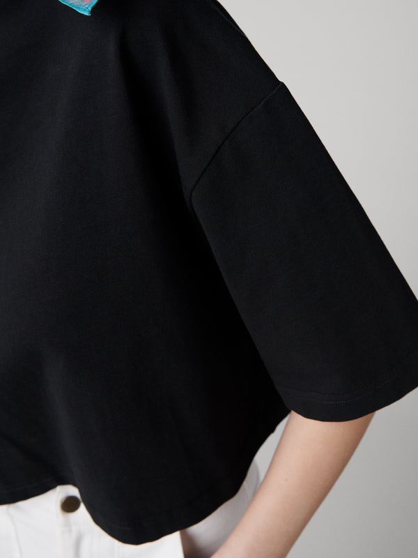 Diane Von Furstenberg Gloria Cotton Top T042BBLACKTSJY