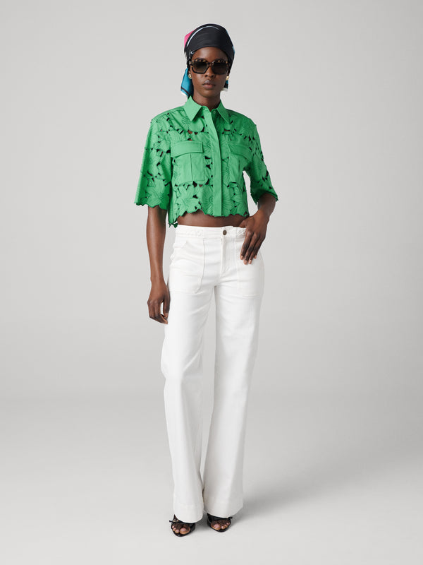 diane von furstenberg Joan Cotton Poplin Top B022AINGRNSCNP