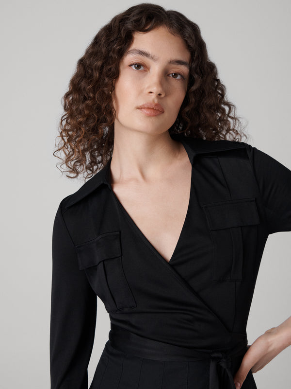Diane Von Furstenberg Joan Wrap Dress D100BBLACKMOCP