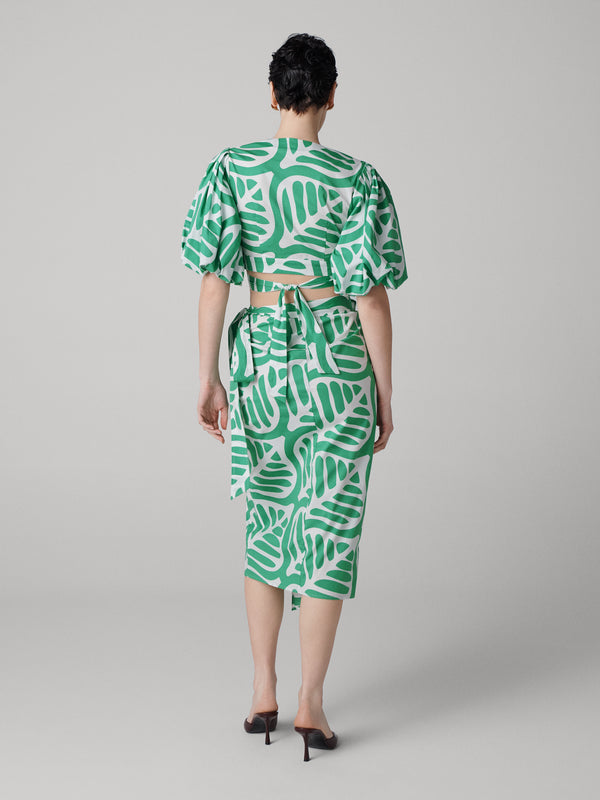 Diane Von Furstenberg Luciana Cotton Poplin Wrap Top T043ADPIGNSCNP