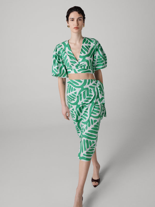 Diane Von Furstenberg Luciana Cotton Poplin Wrap Top T043ADPIGNSCNP