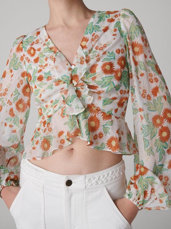 Diane Von Furstenberg Mary Silk Chiffon Top B026AMBSMILSCH