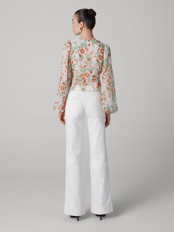 Diane Von Furstenberg Mary Silk Chiffon Top B026AMBSMILSCH